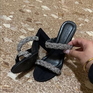 Charlotte Russe Black Rhinestone Heels used